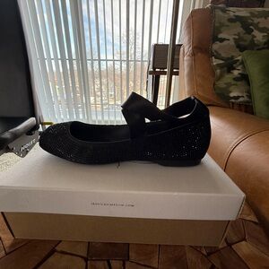 Jessica Simpson Black Sparkle Flats